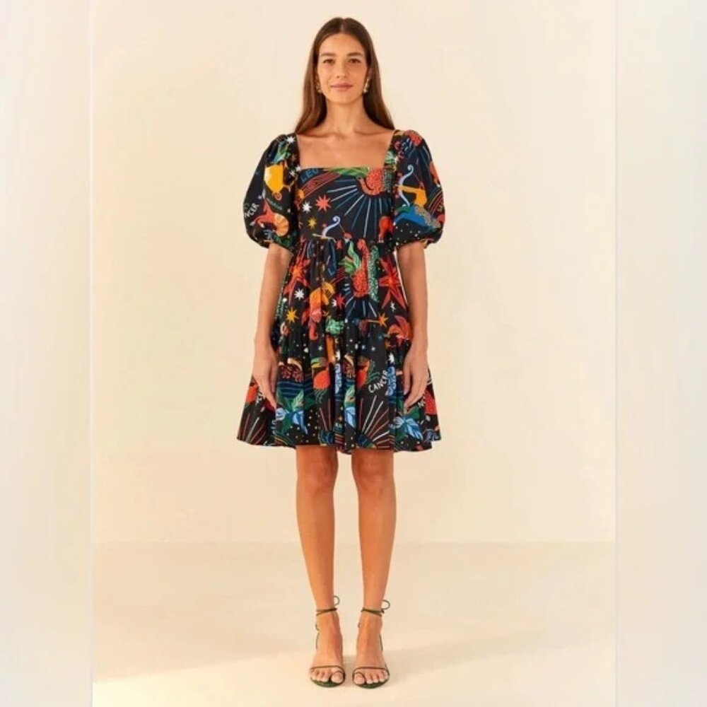 FARM Rio Zodiac Organic Cotton Mini Dress